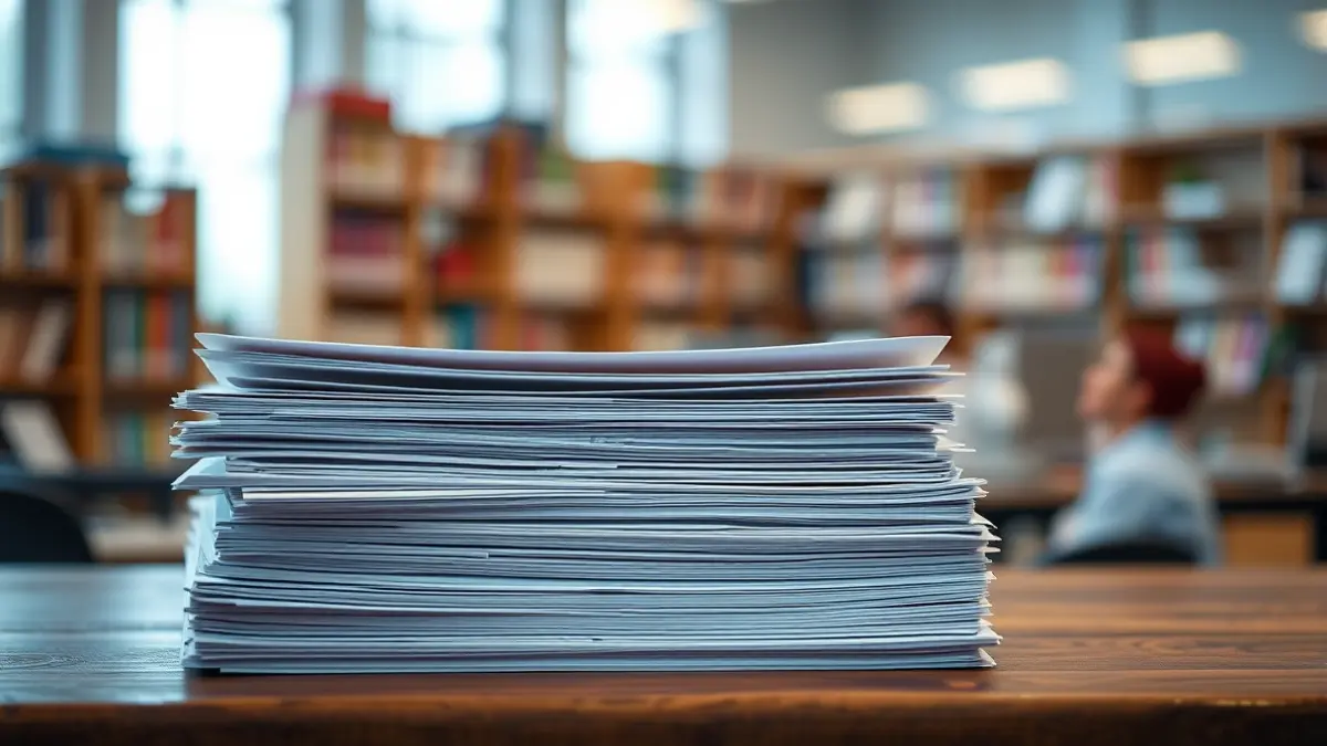 Generic image of doctoral theses stacked on a desk.