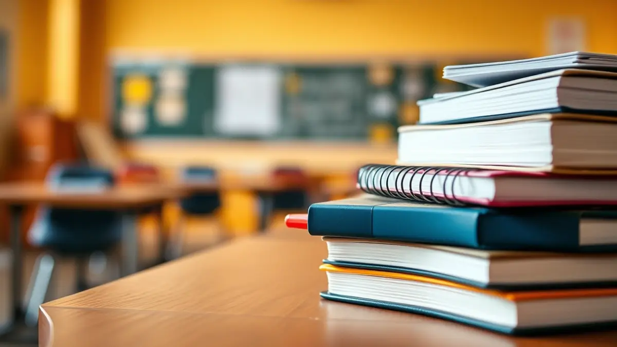 Generic image of school books and supplies.