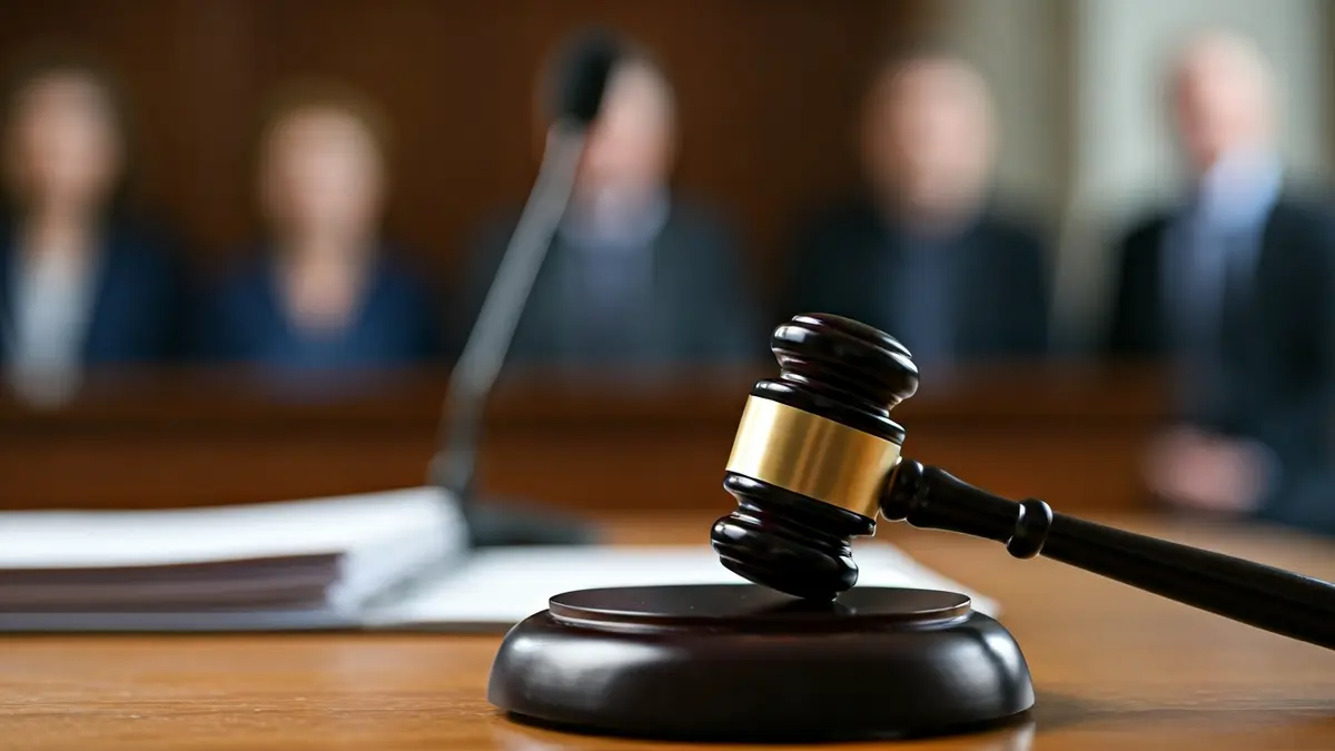 Imagen genérica de un mazo de juez sobre una mesa en un juzgado, simbolizando un proceso legal.