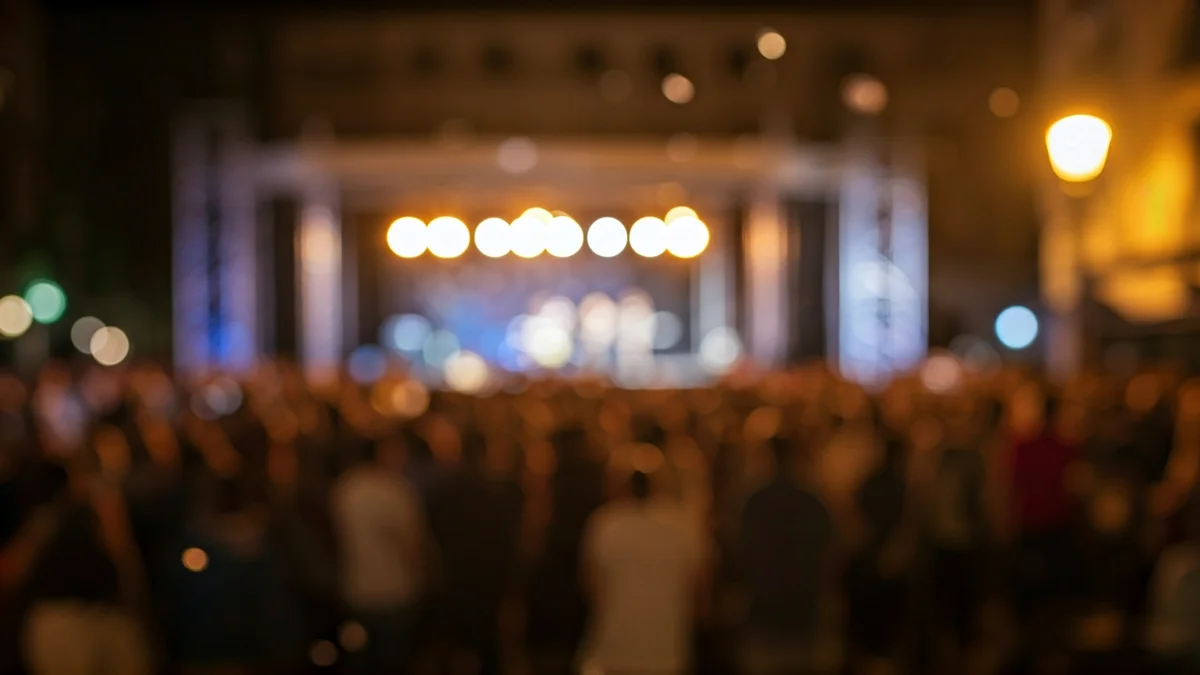 Generic image of a fair with music and festive atmosphere.