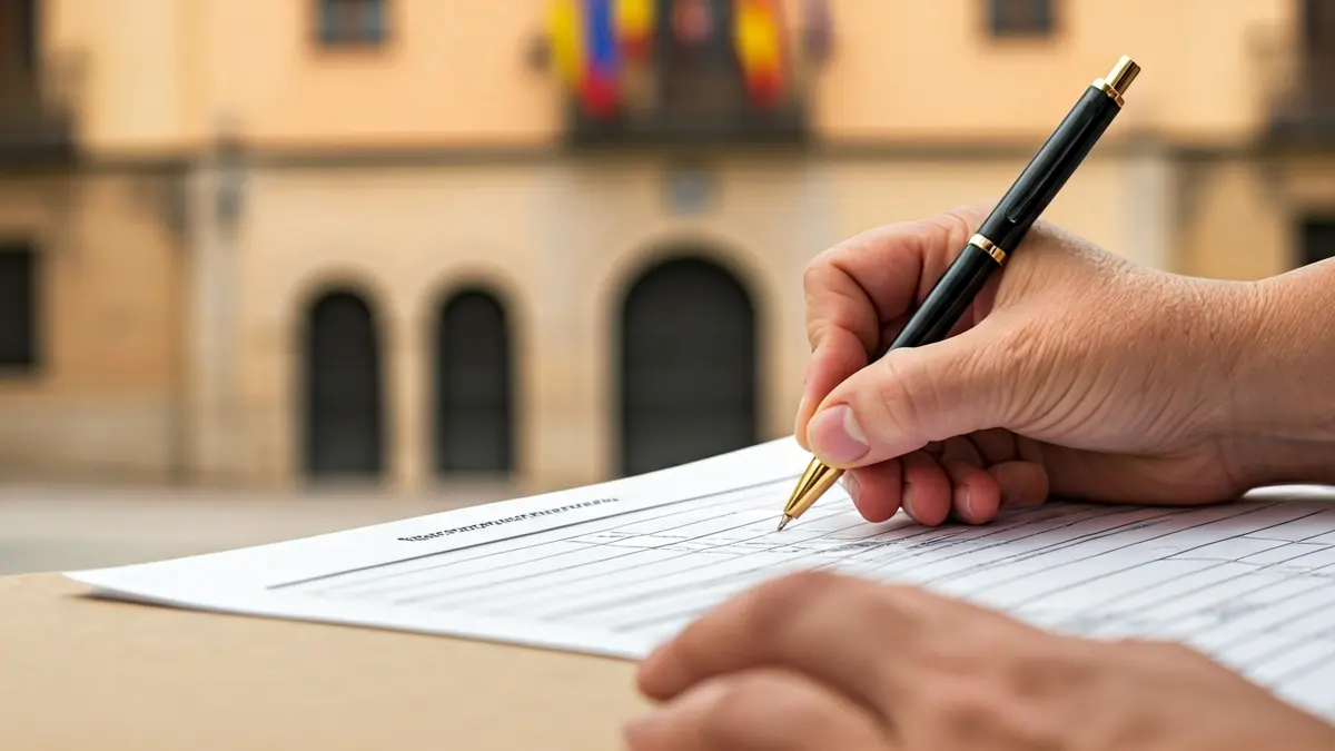 Imagen genérica de manos rellenando un formulario para la participación ciudadana.