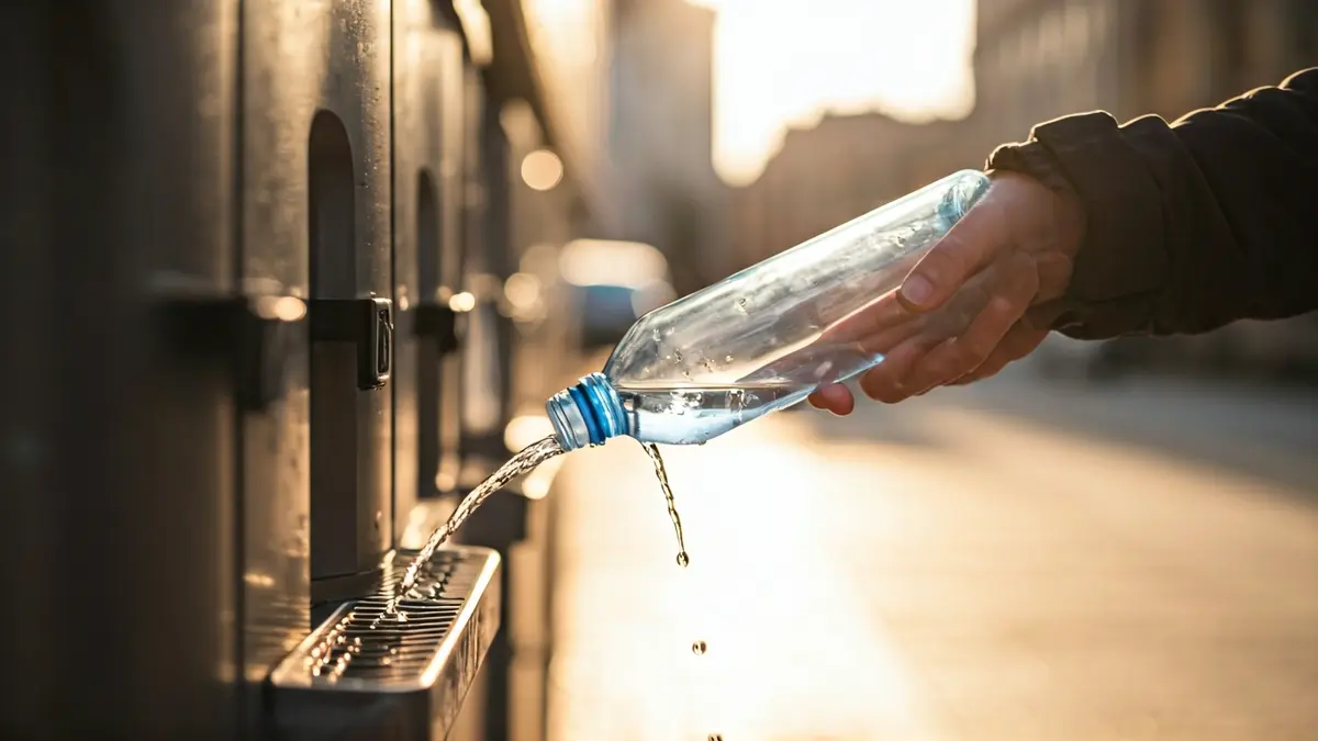 Generic image of a person filling a water bottle.