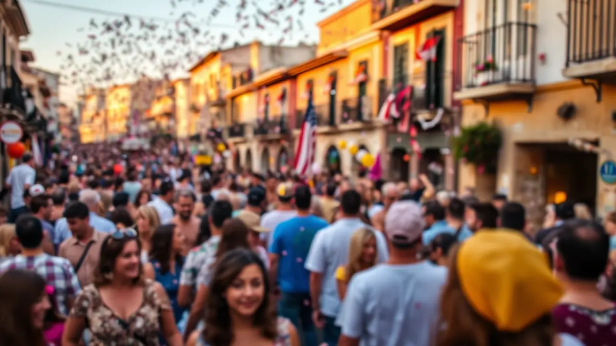 Imagen genérica de una celebración cultural con ambiente festivo y confeti.