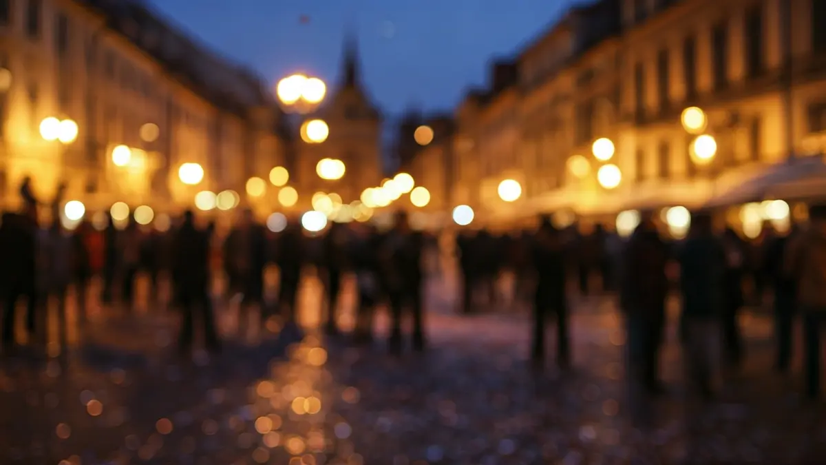 Imagen genérica de una celebración festiva con confeti y gente.