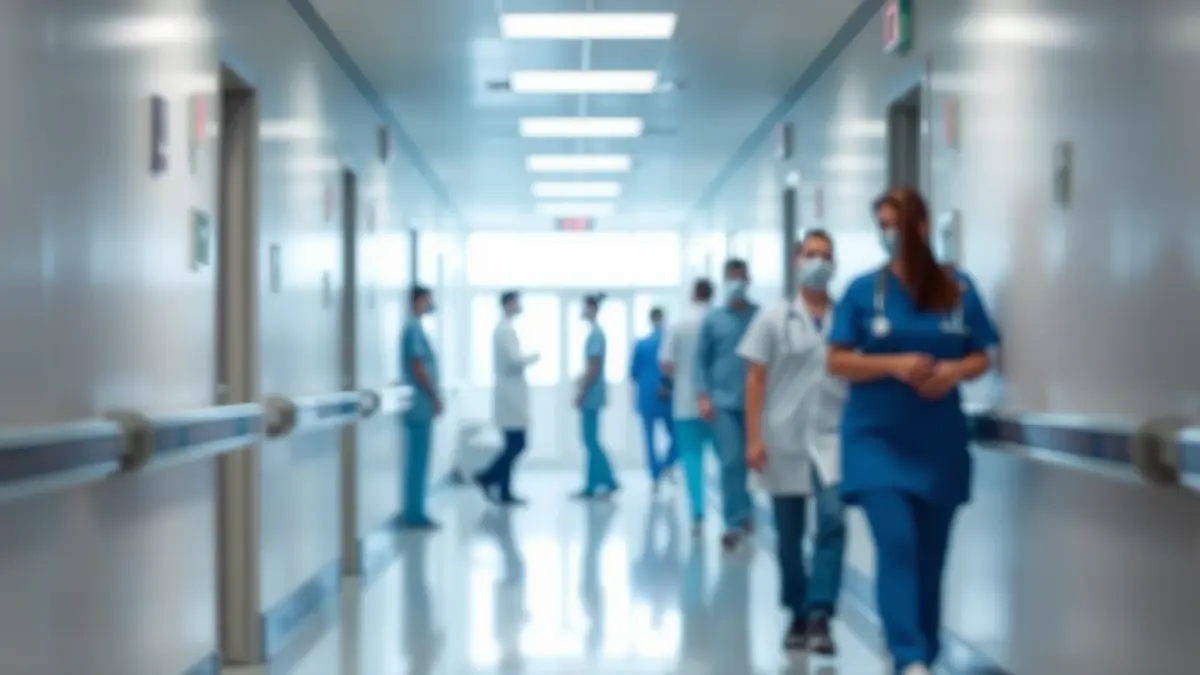 Generic image of a modern hospital corridor, symbolizing connection between healthcare services.