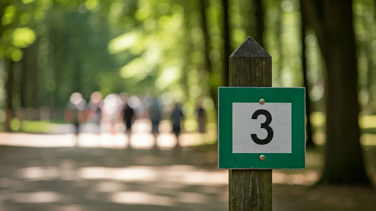 Imagen genérica de un punto kilométrico en un sendero natural.
