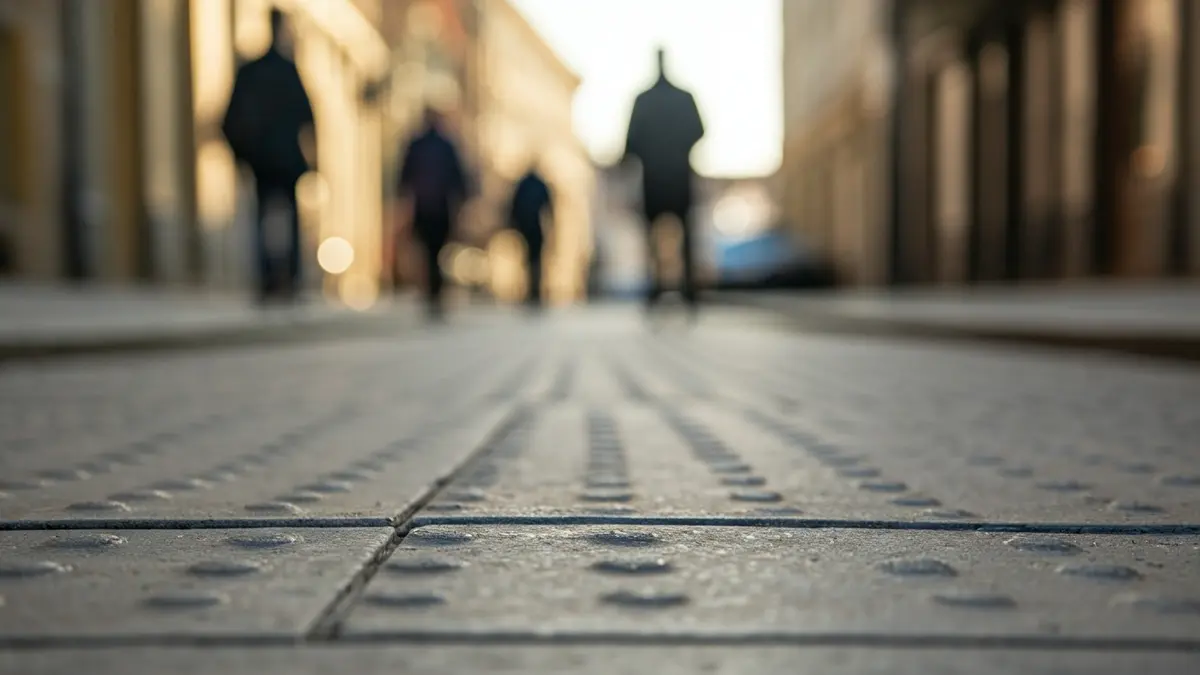Generic image of a newly paved sidewalk with accessibility improvements.