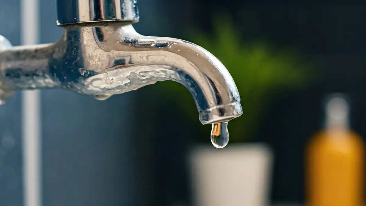 Generic image of a dripping faucet, symbolizing water scarcity.