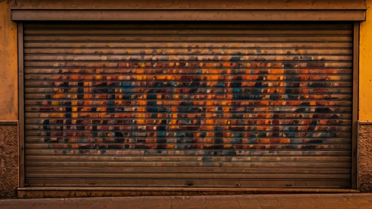 Imagen genérica de un mural artístico en un cierre comercial.