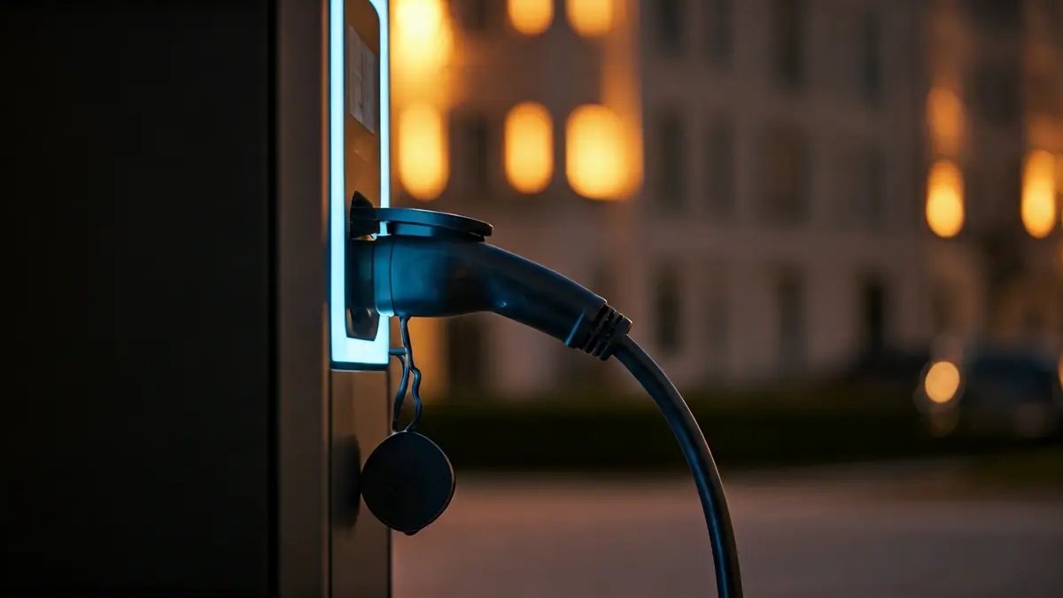 Generic image of an electric vehicle charging point in an urban setting.