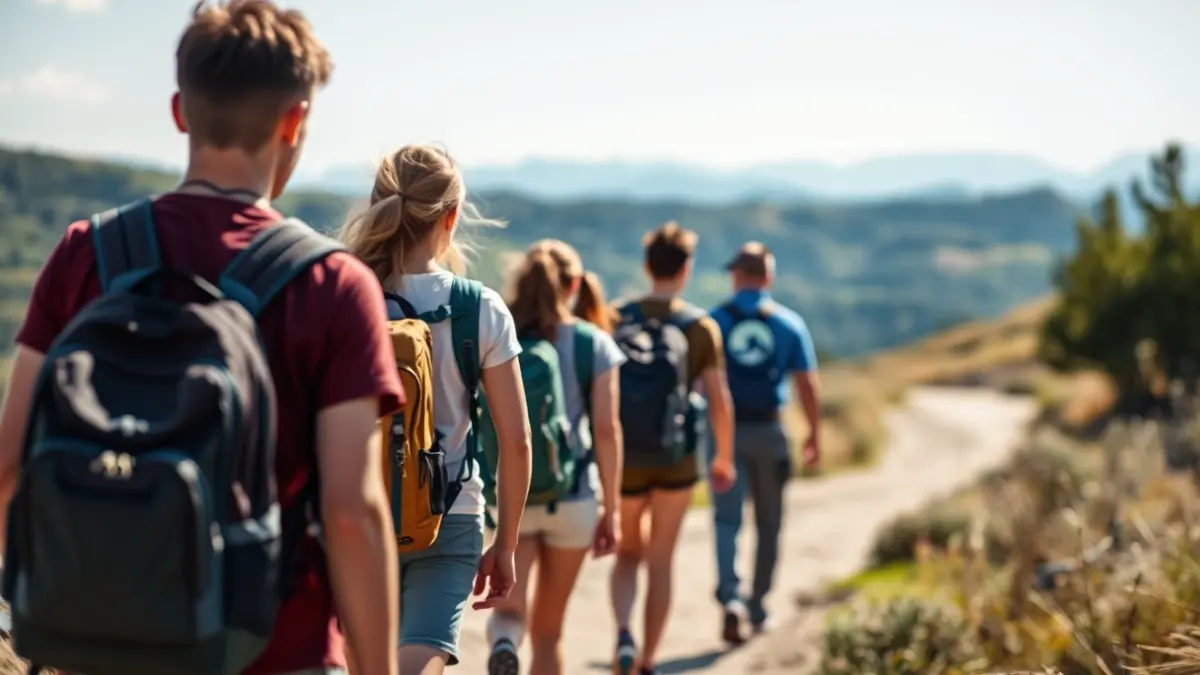 Imagen genérica de jóvenes caminando por un sendero, simbolizando el Camino de Santiago.