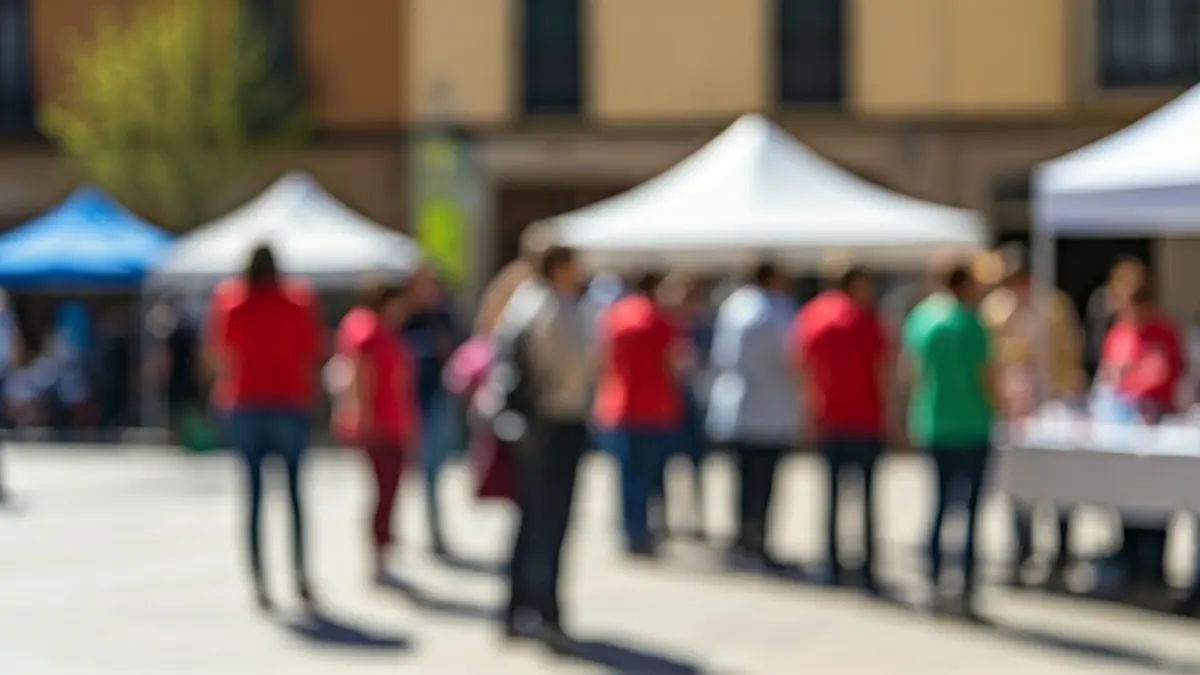 Imagen genérica de una feria de salud comunitaria en una plaza.