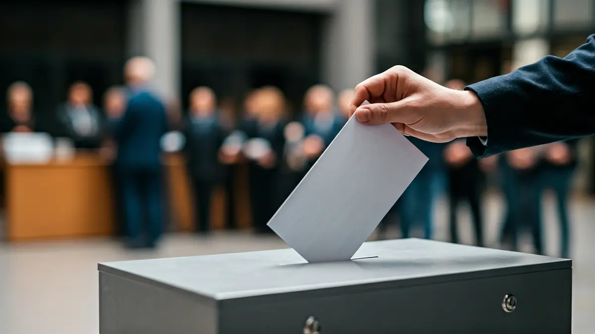 Imagen genérica de una urna de votación en un entorno municipal.