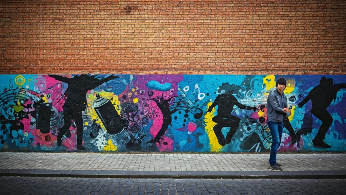 Imagen genérica de un mural de arte urbano que representa la cultura juvenil.
