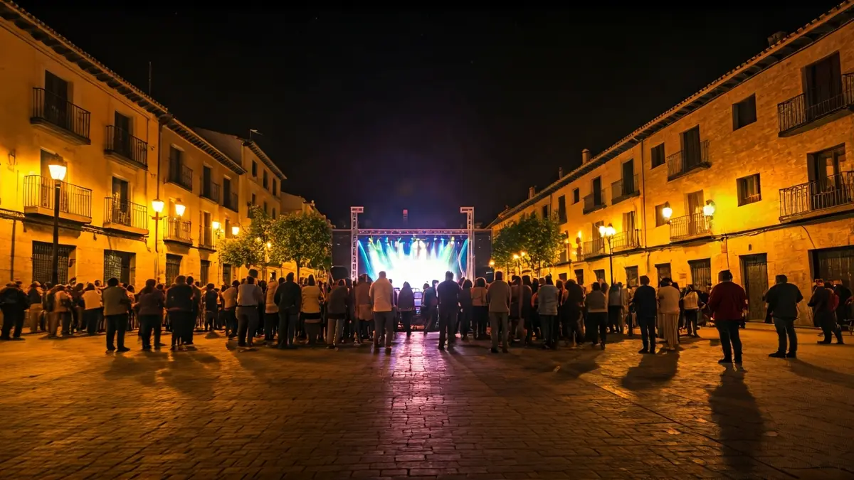 Generic image of a night concert or cultural event in a square.