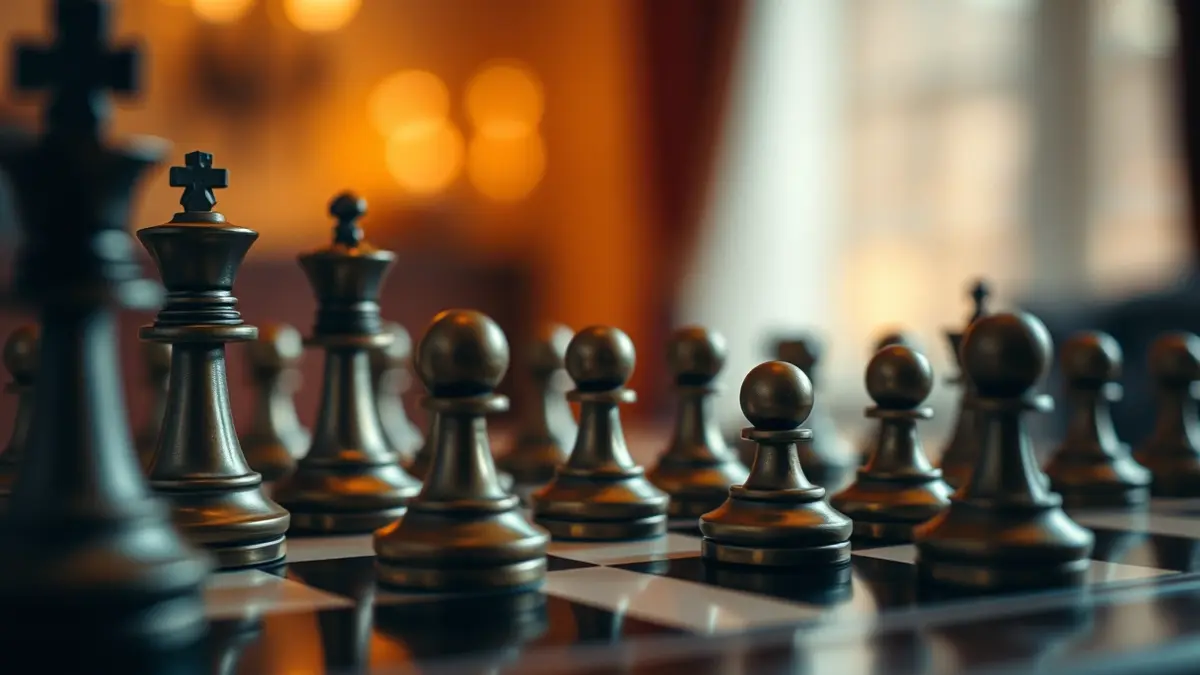 Generic image of a chessboard with chess pieces.