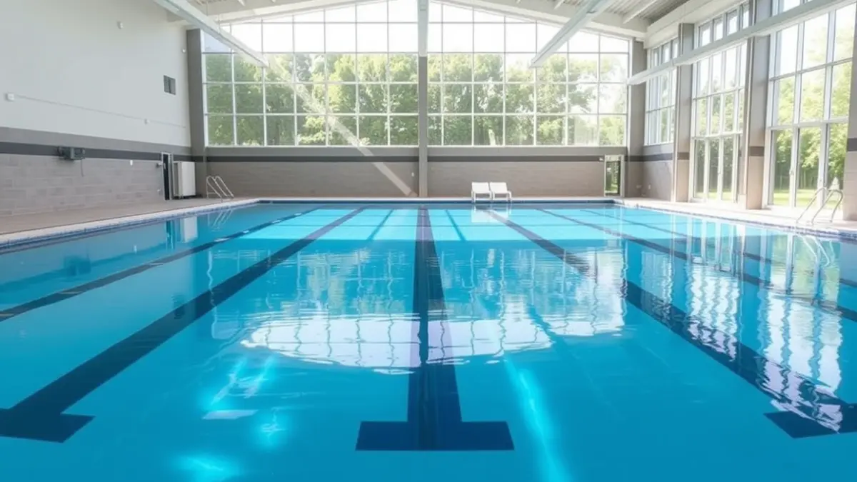 Generic image of a modern heated swimming pool.