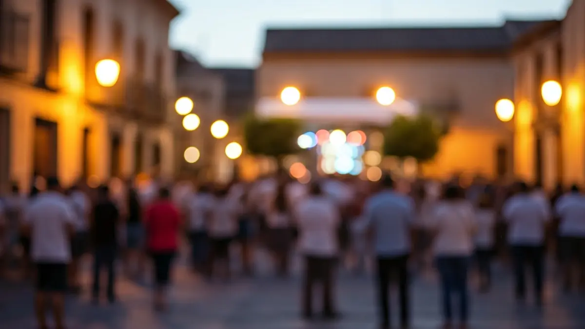 Imagen genérica de un festival callejero con ambiente festivo y gente disfrutando.