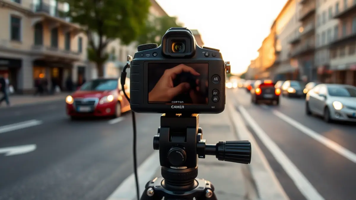 Generic image of a speed camera on an urban road.