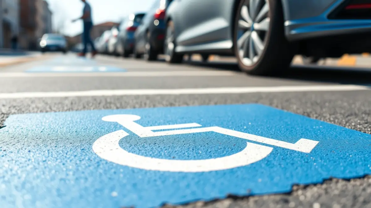 Generic image of a parking space for people with reduced mobility.