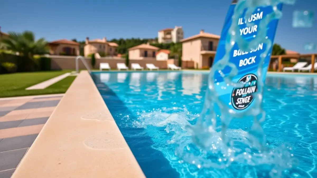 Image of a modern, overflowing municipal swimming pool with clear blue water.