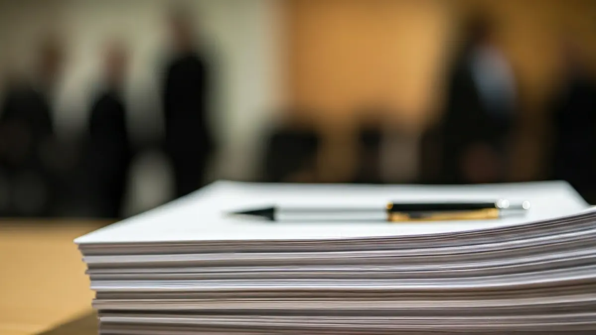 Imagen genérica de documentos oficiales y un bolígrafo, simbolizando acuerdos y trámites administrativos.