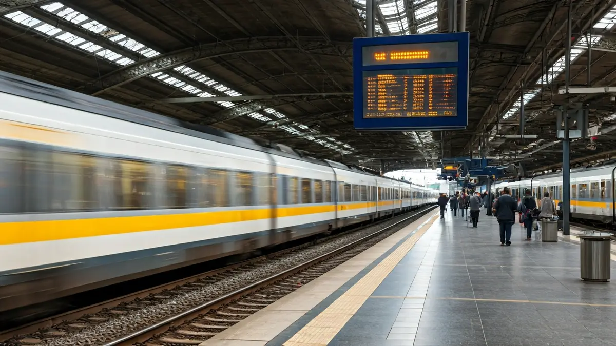 Imagen genérica de una estación de tren de Cercanías en Madrid con trenes y viajeros.