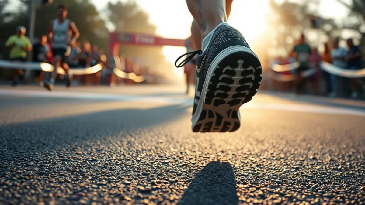 Imagen genérica de un corredor cruzando la meta en un maratón.