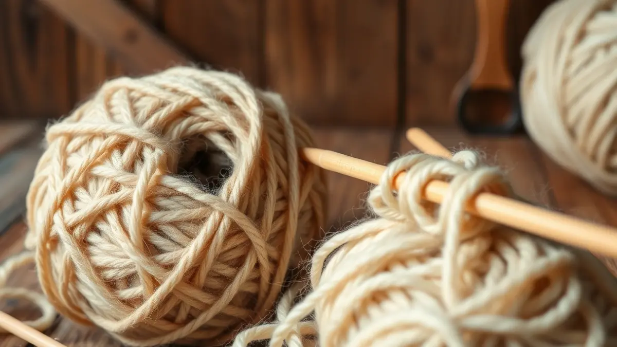 Generic image of a ball of wool yarn with knitting needles, symbolizing traditional craftsmanship.