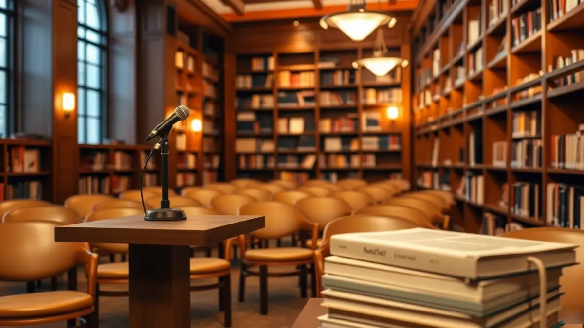 Generic image of a library with books and a reading atmosphere.