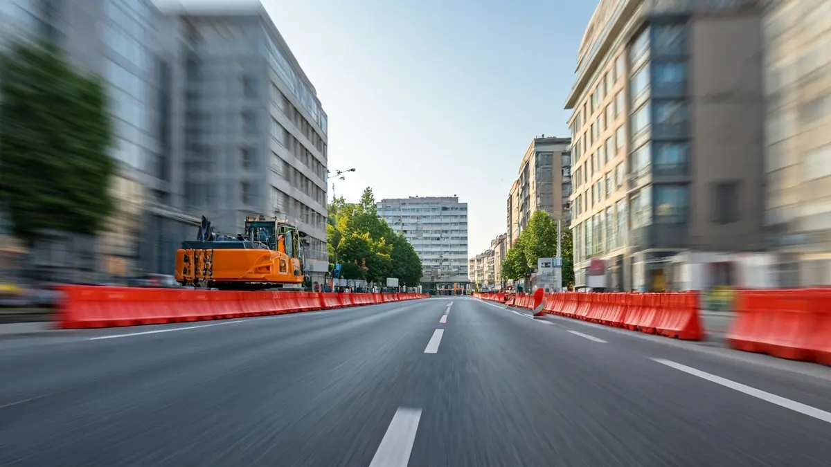 Imagen genérica de obras de mejora de infraestructuras en una carretera.