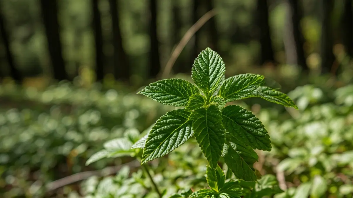 Image of an invasive plant in a natural environment, highlighting the difference from native flora.