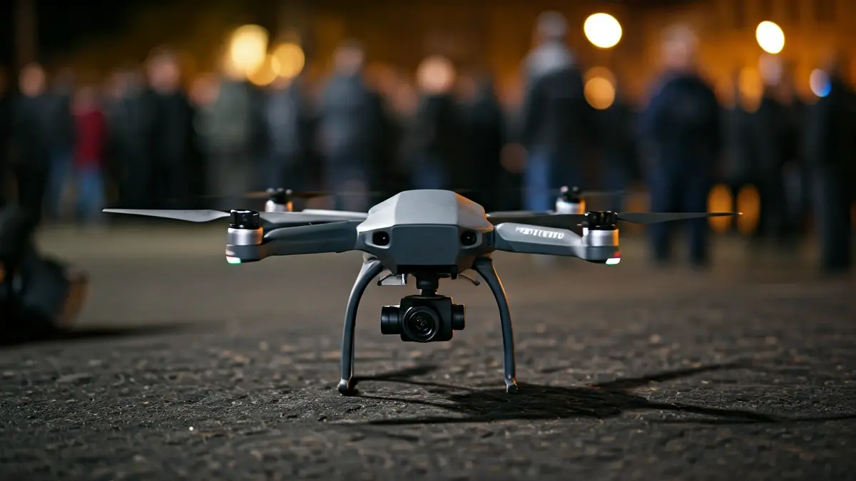 Imagen genérica de un dron policial moderno.