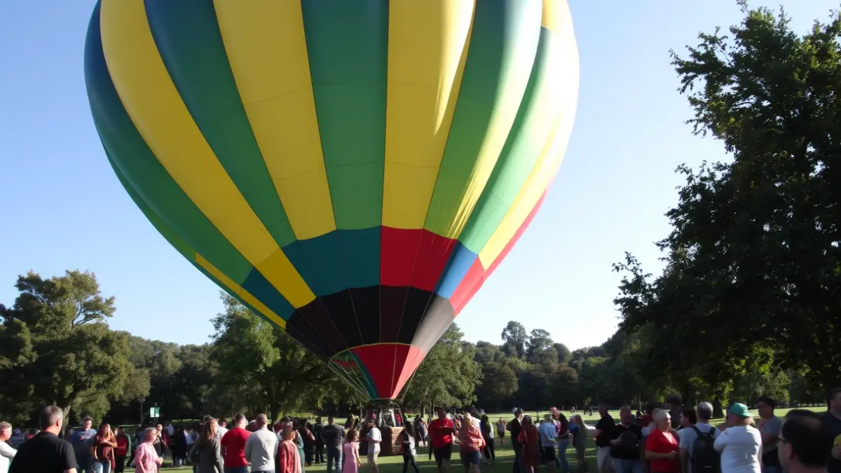 Imagen de un globo aerostático en un evento familiar