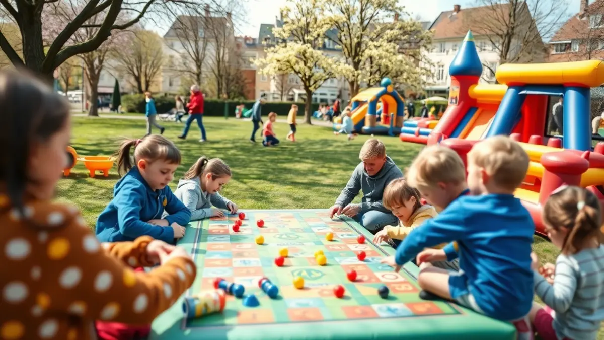 Imagen genérica de niños jugando en un parque durante un evento familiar.
