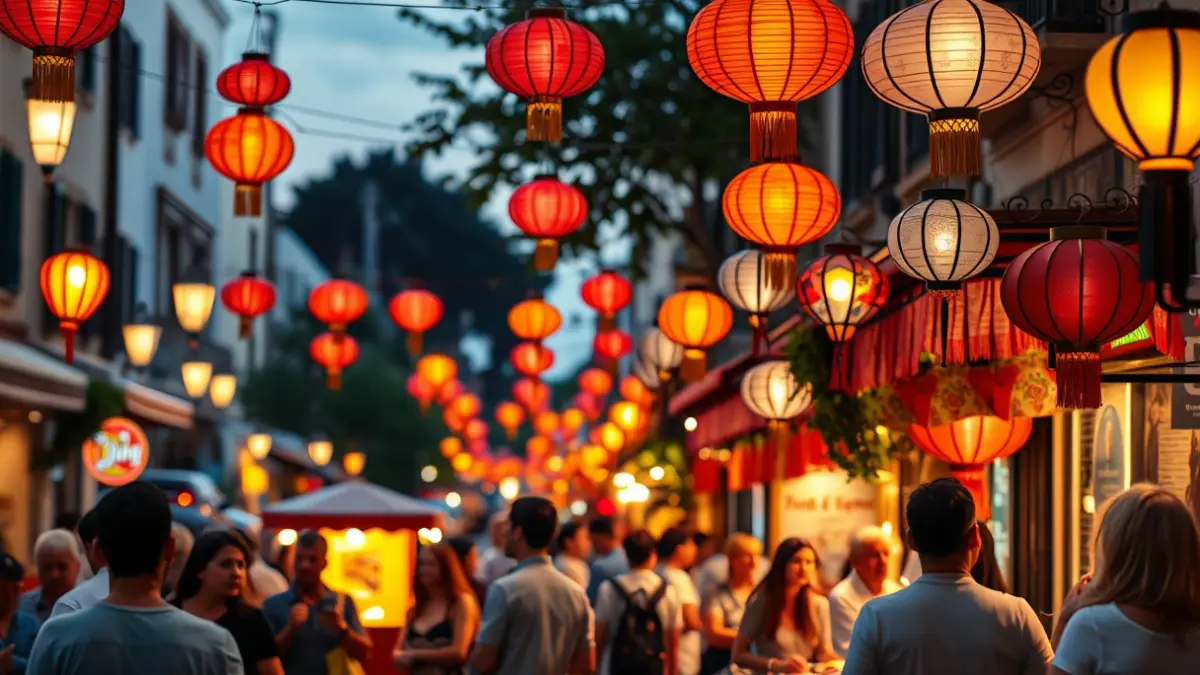 Imagen genérica de una feria andaluza con farolillos y ambiente festivo.