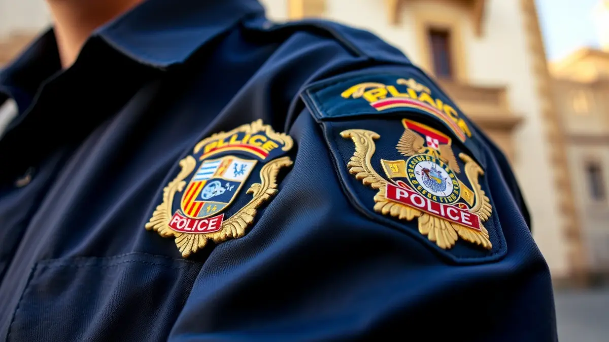 Image of a local police badge on a uniform.