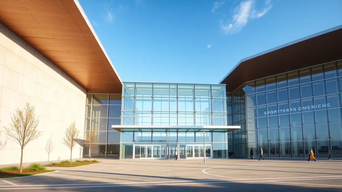 Imagen de un complejo deportivo moderno