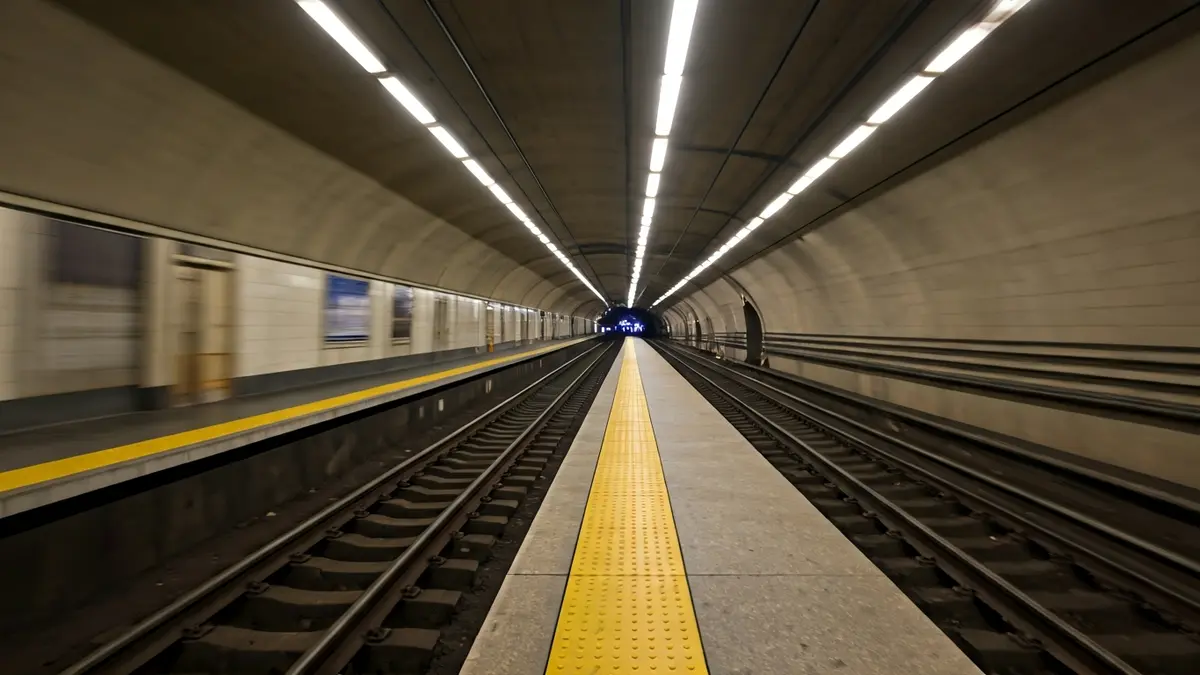 Generic image of an empty subway platform in Madrid.