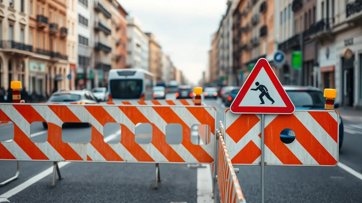 Generic image of roadworks with temporary signage.