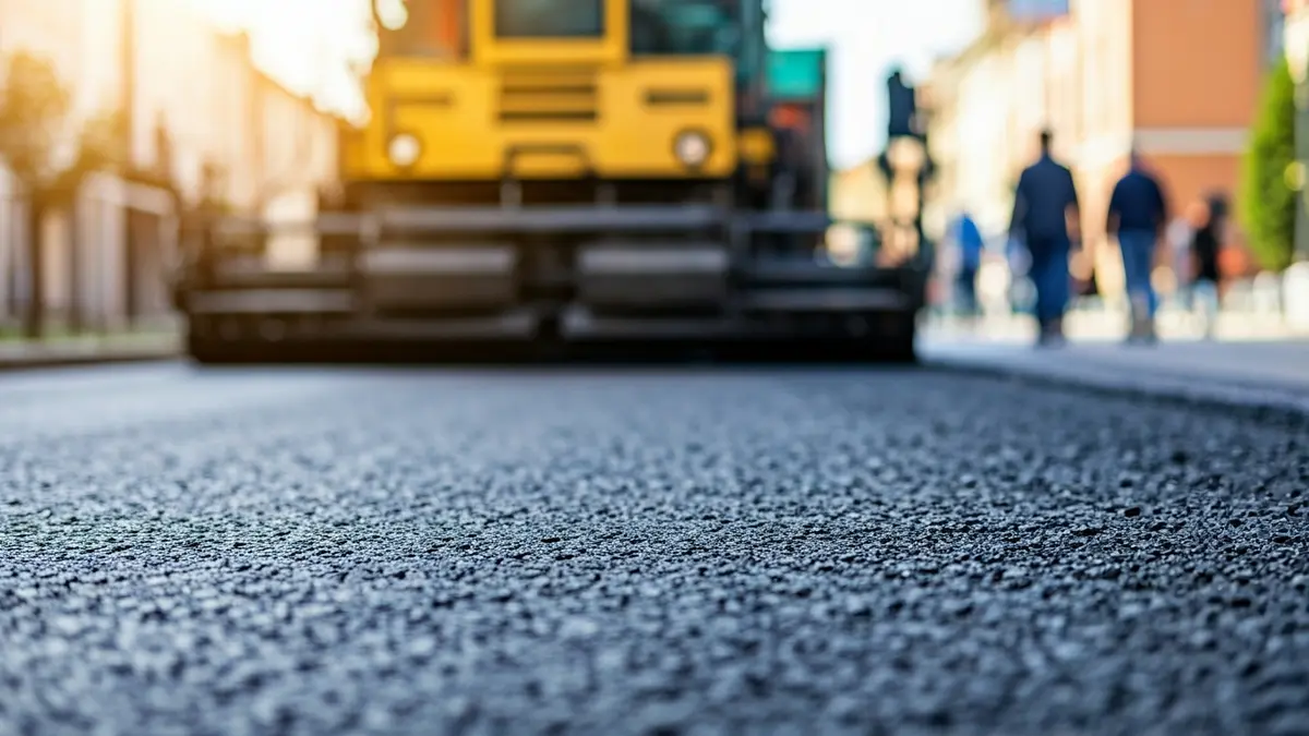 Generic image of asphalt works on an urban street.