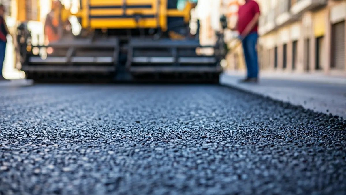 Generic image of fresh asphalt on a street.