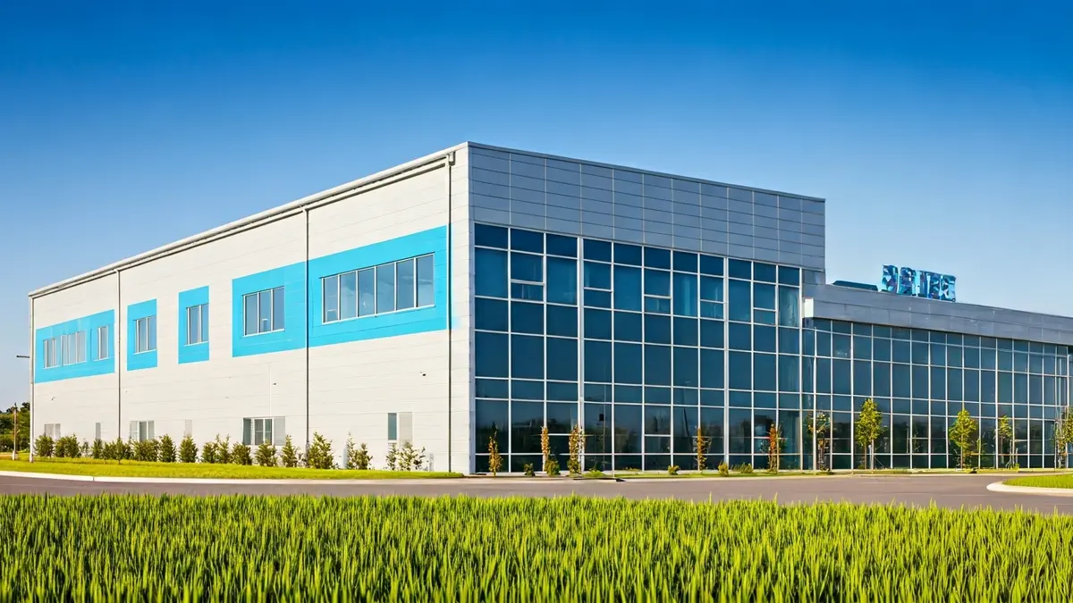 Image of a modern Danone industrial plant in Tres Cantos.