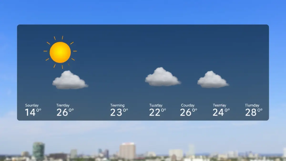 Generic image of a weather forecast with sun and clouds.