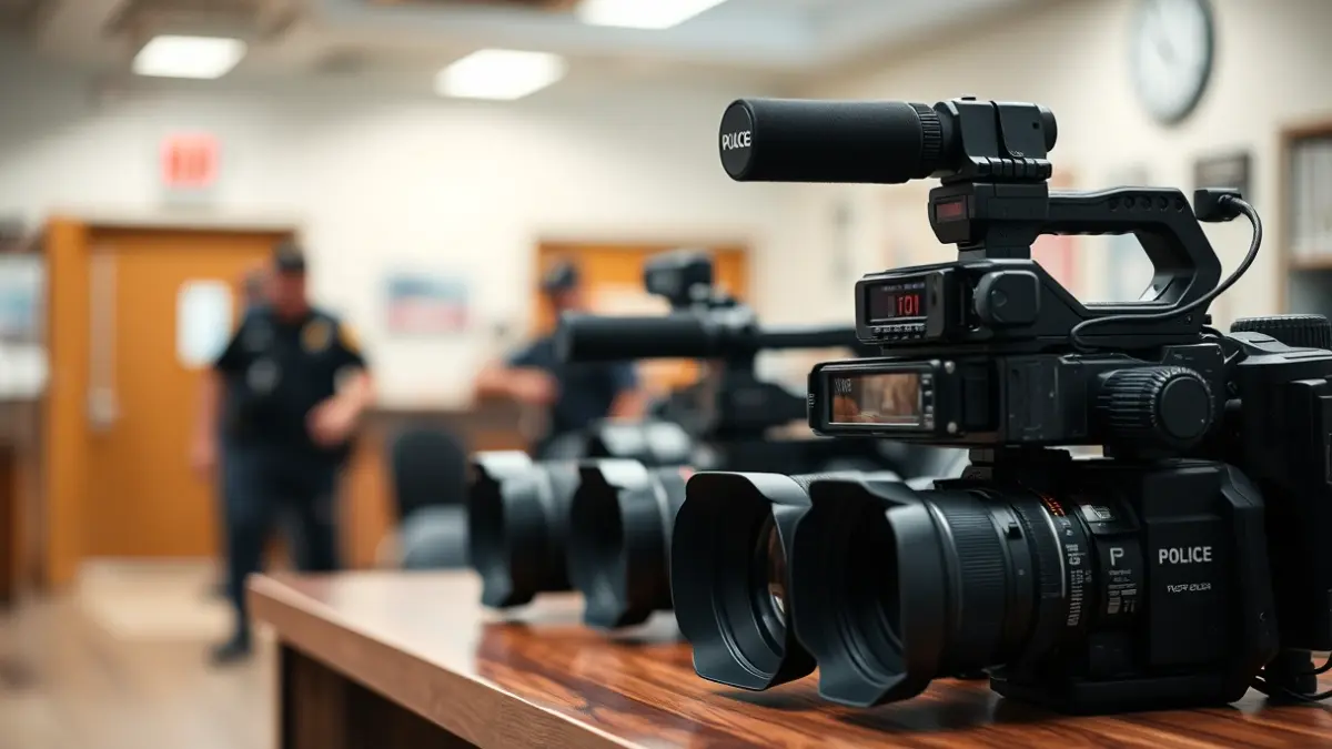 Video cameras recovered by the National Police after a theft.