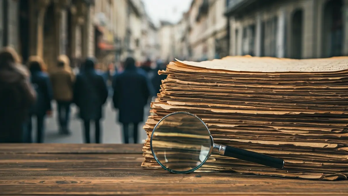 Generic image of historical handwritten documents on a wooden table.