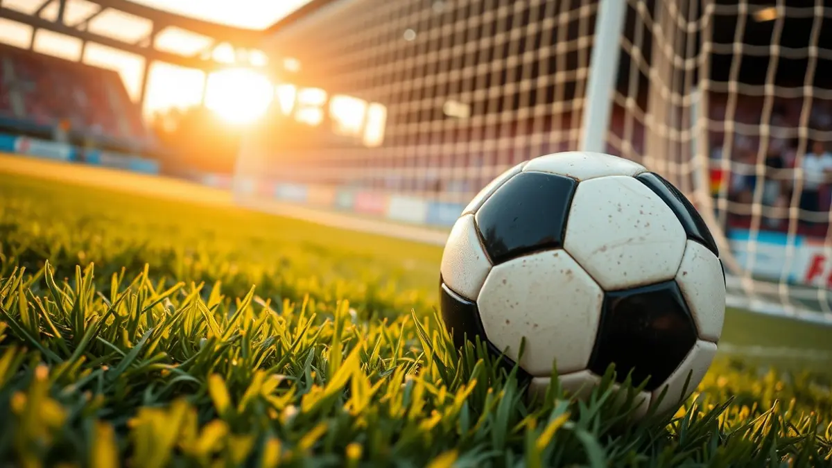 Imagen genérica de un balón de fútbol en un campo