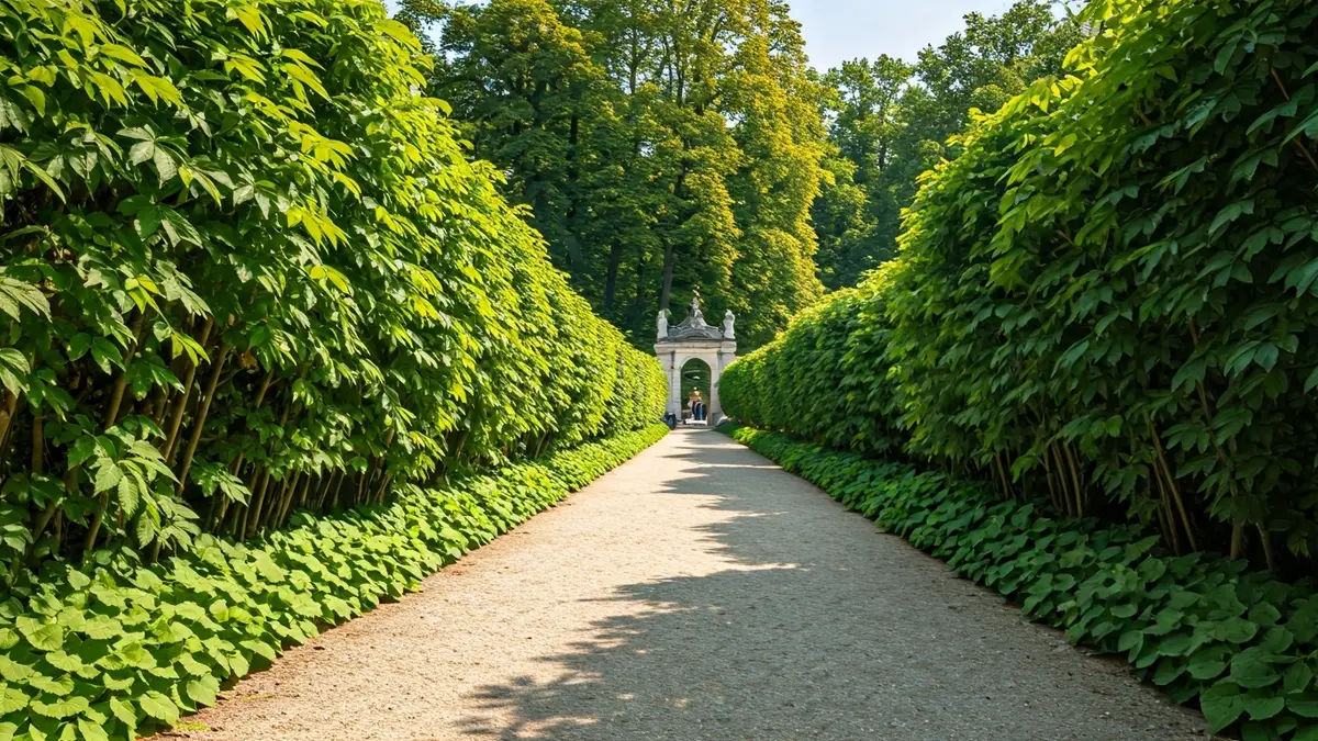Imagen genérica de un jardín histórico con elementos arquitectónicos clásicos.