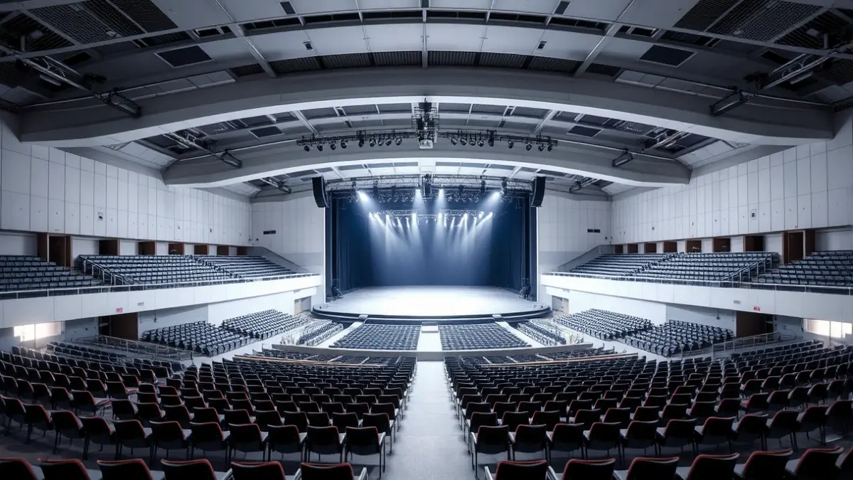 Generic image of a large, modern, empty concert hall.