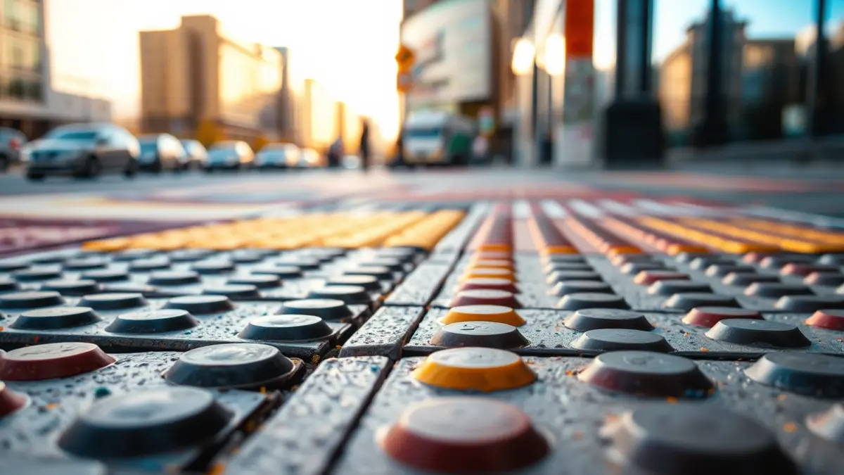Generic image of tactile paving for visually impaired people.